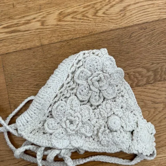 NWT J. Crew Crochet Bralette Floral Appliqué In Cream 100% Cotton Sz Small - Picture 5 of 6